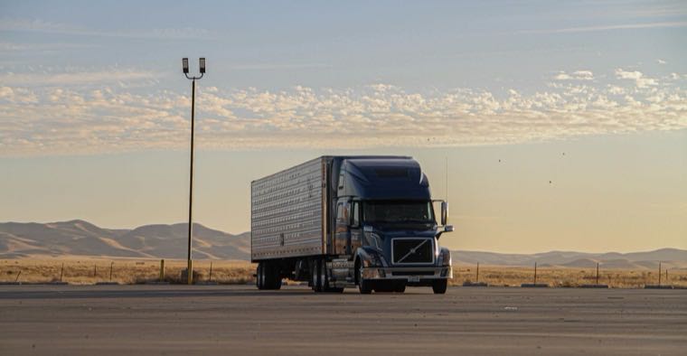 Semi-truck on a highway