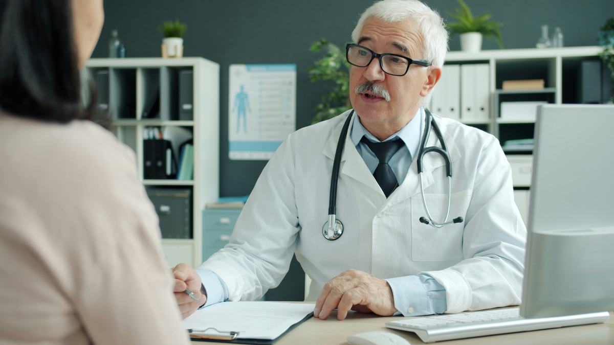 Doctor consulting with a patient in a medical office